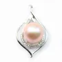 925 Sterling Silver Rhodium Drop Pendant 30mm  x 1 pcs 