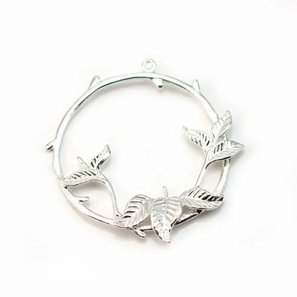 Pendant for the half drilled beads ,sterlings silver 925 ,36mm x 1pc