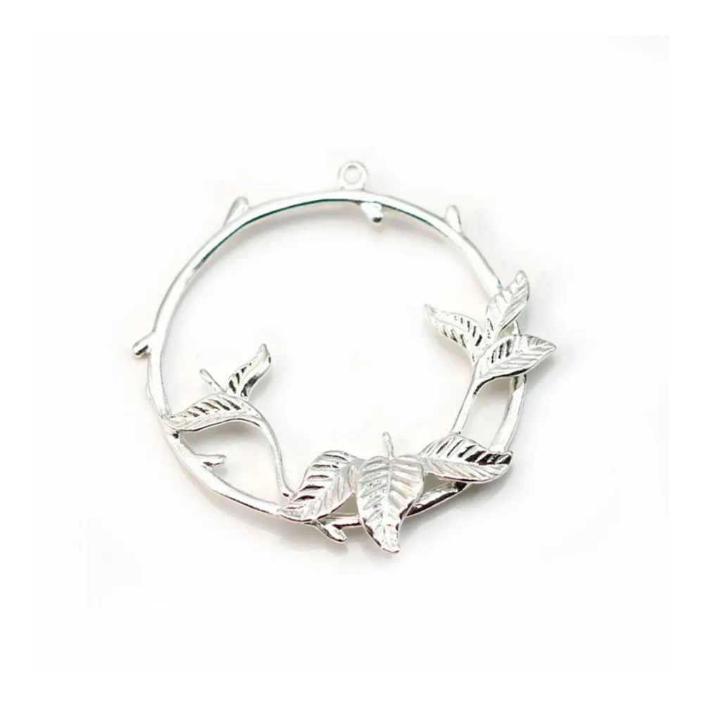 Pendant for the half drilled beads ,sterlings silver 925 ,36mm x 1pc