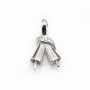 Silver 925 Rhodium Bail  16mm for deux perles  x 5 pcs