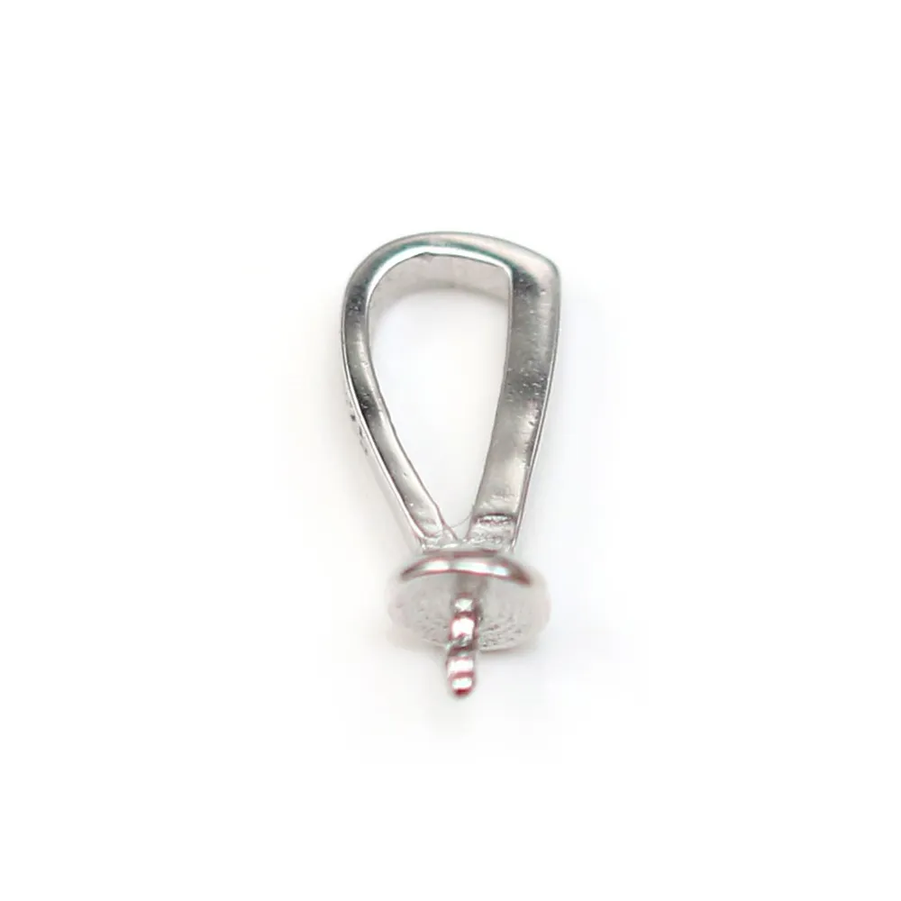 Bélière en argent 925 rhodié coupelle, 5x10mm x 1pc