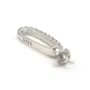 Bélière en argent 925 rhodié 5x14mm & zirconium coupelle 4mm x 1pc