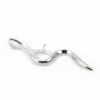 Pendant & snake , silver 925 rhodium,for half- drille x 1pc