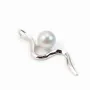 Pendant & snake , silver 925 rhodium,for half- drille x 1pc