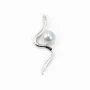Pendant & snake , silver 925 rhodium,for half- drille x 1pc