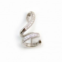 Sterling Silver 925 Rhodium Pendant barrette 19mm x 1 pcs 
