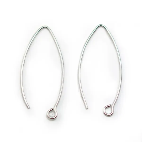 Earwires , Sterling Silver 925 , 40mm  x 2pcs 