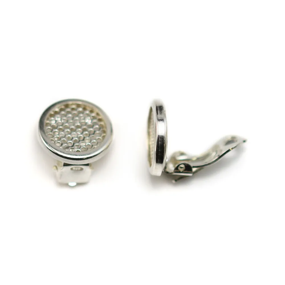 Clips tamis 14mm argent 925 x  2pcs