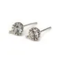 Argent 925 rhodié Clou boucles d'oreille  Oxyde de Zirconium x 2pcs