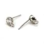 Argent 925 rhodié Clou boucle d'oreille  Oxyde de Zirconium x 2pcs