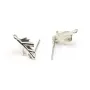 925 sterling silver feather charm 24mm x 1pc