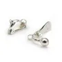 Clip d'oreille en argent 925, pour perle à coller, 5 * 13mm x 2pcs