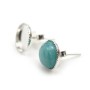Clous d'oreilles plateau rond pour cabochon 8mm en argent 925  x 2pcs