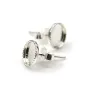 Clous d'oreilles plateau rond pour cabochon 8mm en argent 925  x 2pcs