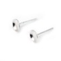 Ear clutches with cup Smooth, Sterling Silver 925 , 6mm  x 2pcs 