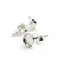 Clous d'oreilles plateau rond pour cabochon 6mm en argent 925  x 2pcs