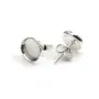 Clous d'oreilles plateau rond pour cabochon 8x10mm en argent 925  x 2pcs