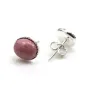 Clous d'oreilles plateau rond pour cabochon 8x10mm en argent 925  x 2pcs