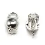 Clip Demi boule avec anneaux 4mm , Argent 925 ,16.5x10mm x  2pcs 