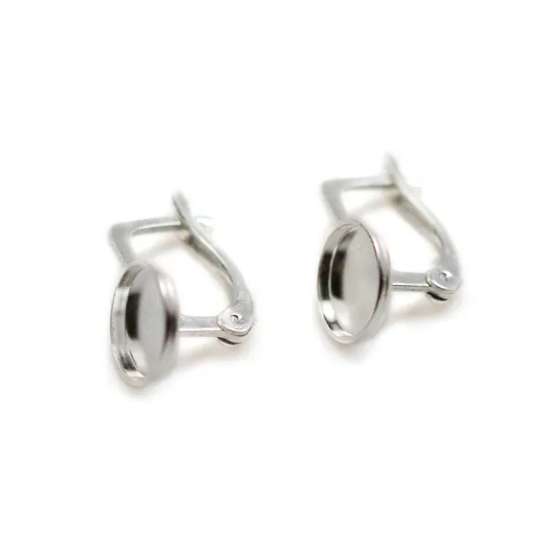 Clip for ear, in 925 silver, for pearls or stones, 8-14mm x 2pcs