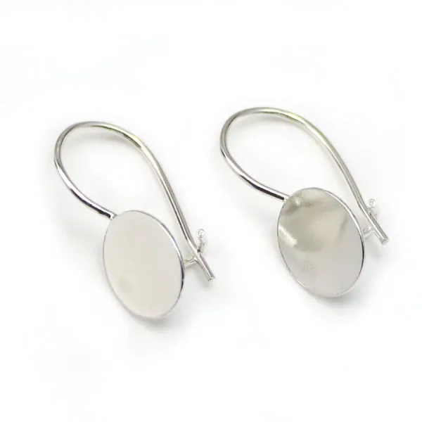 Dormeuse support à coller  , Argent 925 ,9.6mm x  2pcs 