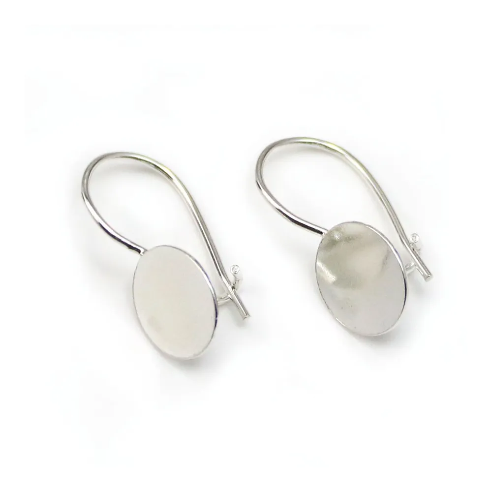 Dormeuse support à coller  , Argent 925 ,9.6mm x  2pcs 