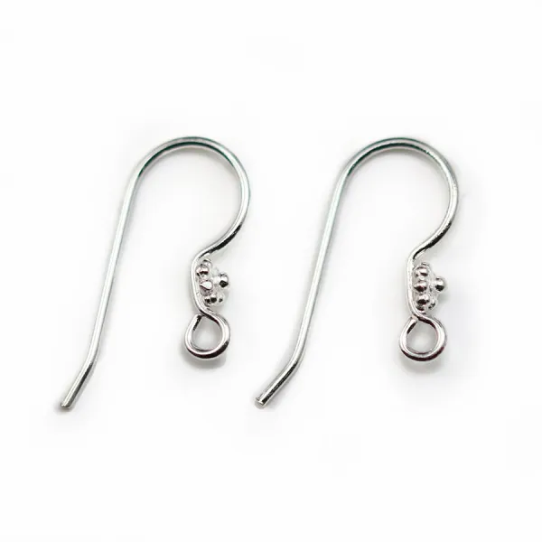 Argent 925 Crochet boucle d'oreilles fleur 11x20mm x2pcs