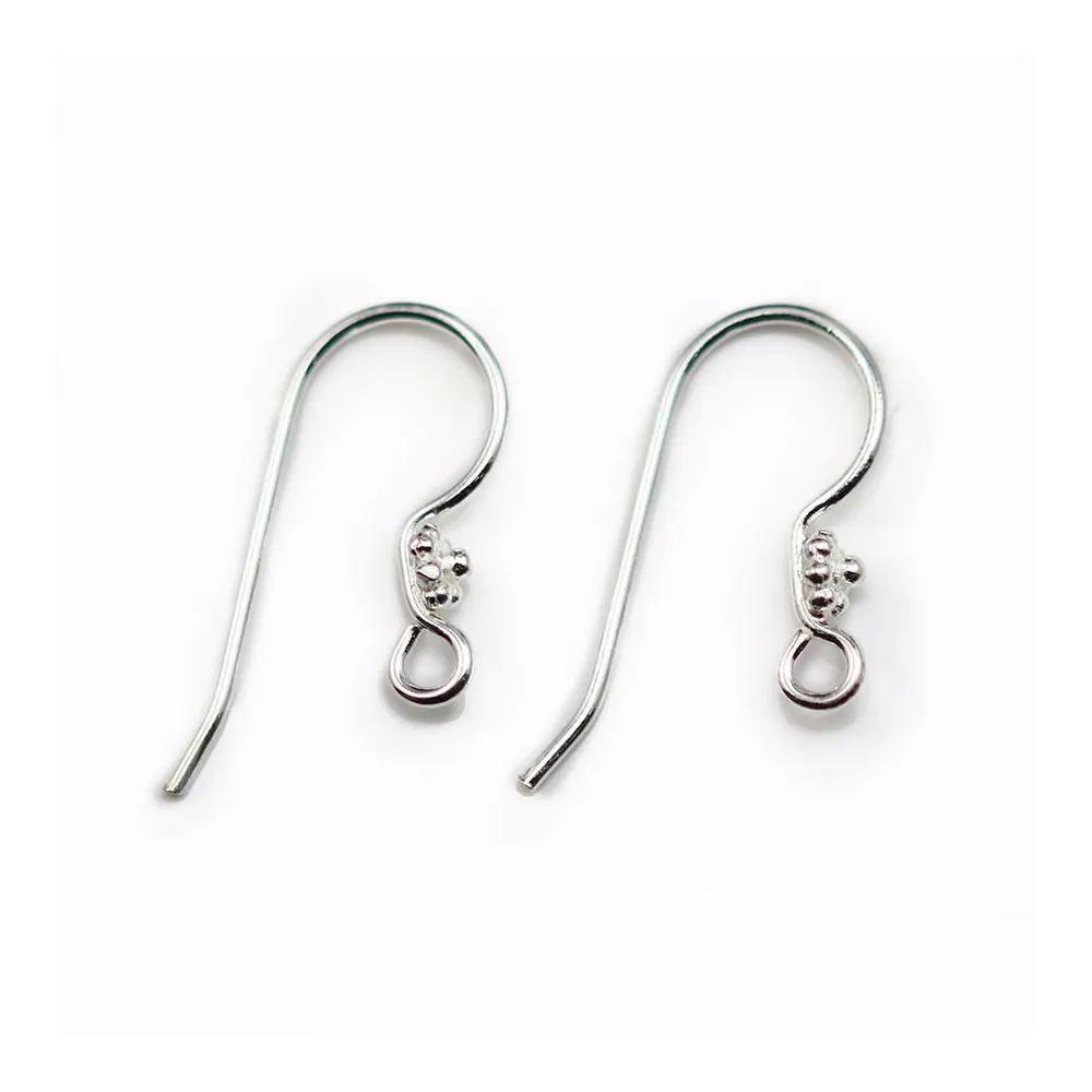 Argent 925 Crochet boucle d'oreilles fleur 11x20mm x2pcs