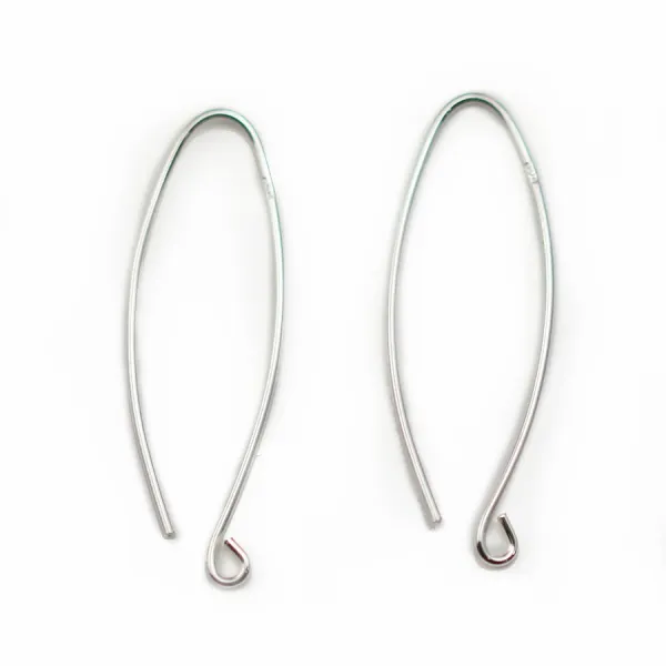 Argent 925 Crochet boucle d'oreille 32mm x 2pcs