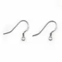 Crochets d'oreilles avec ressort, argent 925 rhodié 12 mm  x 2pcs