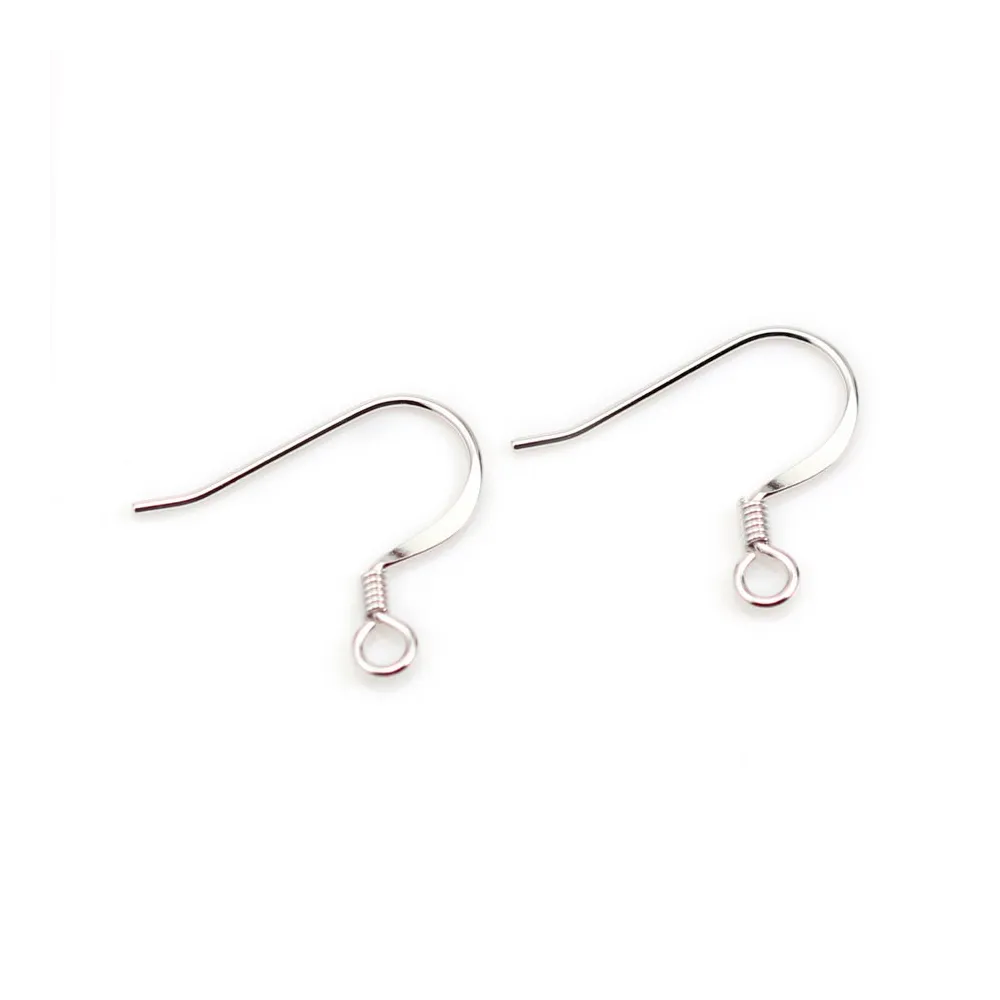 Crochets d'oreilles avec ressort en argent 925 rhodié 15mm x 2pcs