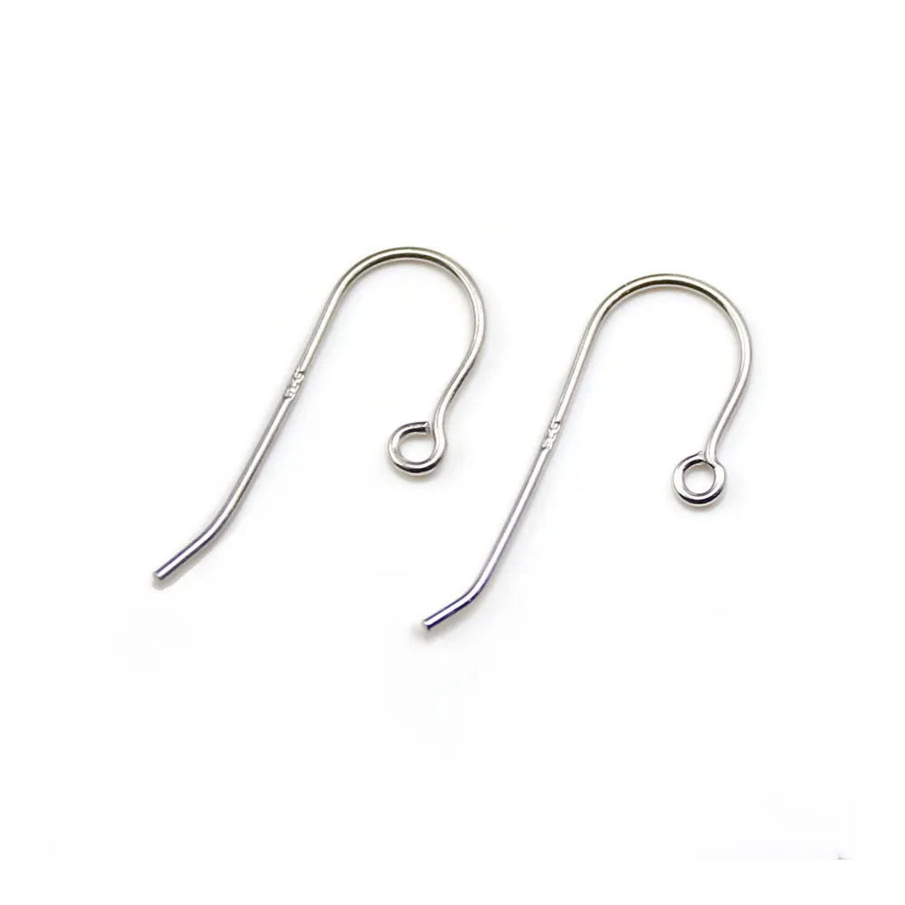 Crochets d'oreilles, argent 925 rhodié 9x22mm x 4pcs