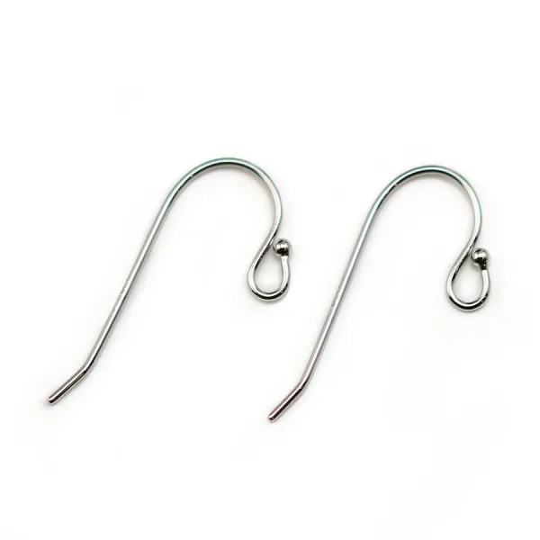 ARG 925 Rhodié Crochet d'oreille en Boule x 40 st