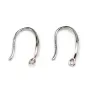 Streling silver 925 rhodium Ear wire thick back 9x15mm  x 2pcs