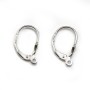 Leverbacks Lily flower, 925 Sterling Silver 17x9mm x 2pcs