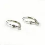 Dormeuse avec fleur de lys, Argent 925 17x19mm x 2pcs