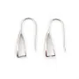 Crochet d'oreilles & attache pendentif ,argent 925 rhodié ,22mm x 2pcs