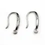 Crochets D'oreilles dos épais+ Oxyde de Zirconium Argent  925 Rhodié  x 2pcs