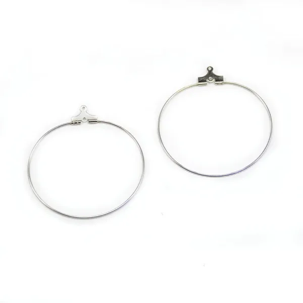 Argent 925 créoles à décorer 40 mm  x 2pcs