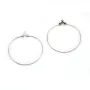 Argent 925 créoles à décorer 40 mm  x 2pcs