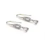 Argent  925 Rhodié Crochet boucle  D'oreille & Zirconium 32x9mm x 2pcs