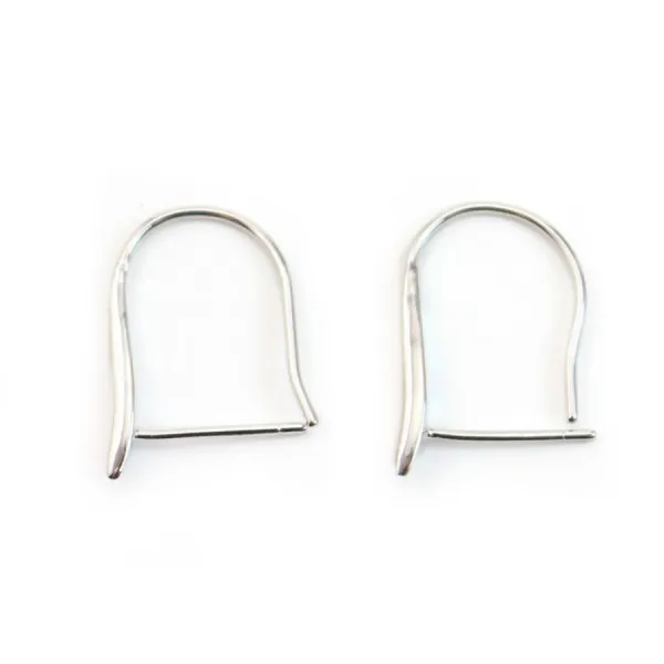 Crochets d'oreilles dos épais, Argent 925 rhodié x 2pcs 