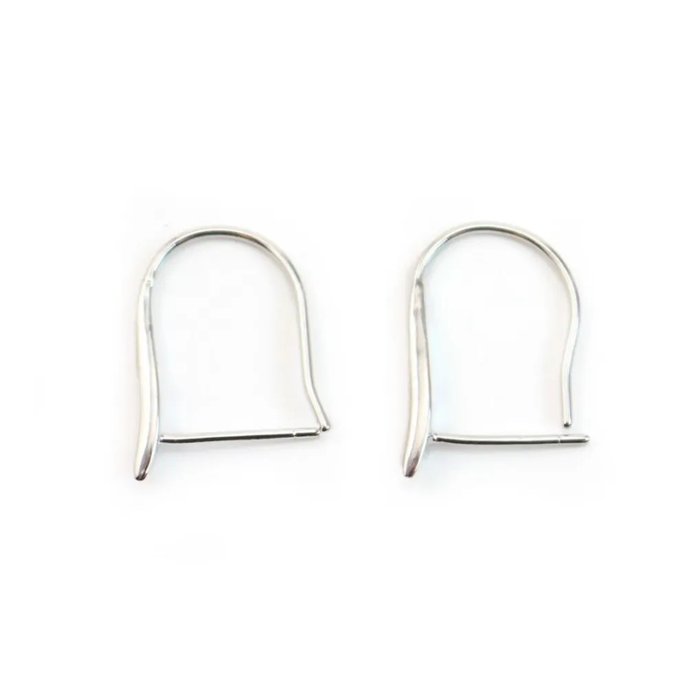 Crochets d'oreilles dos épais, Argent 925 rhodié x 2pcs 