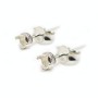 Clous d'oreilles porte cabochon argent 925  4.5mm x 2 st