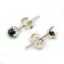 Clous d'oreilles porte cabochon argent 925  4.5mm x 2 st