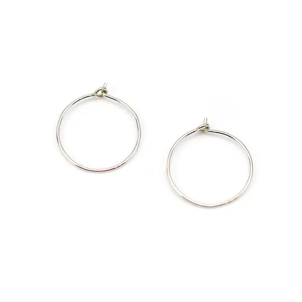 Créole ronde à décorer, en argent 925, de taille 15x0.7mm x 4pcs
