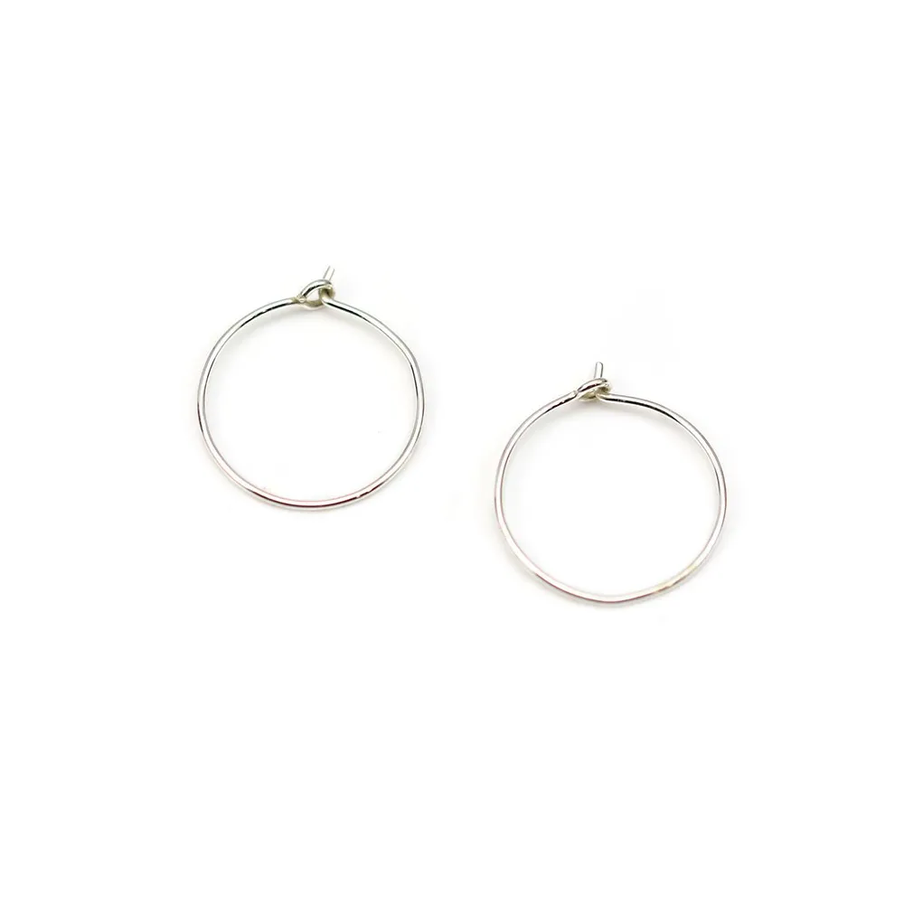 Créole ronde à décorer, en argent 925, de taille 15x0.7mm x 4pcs