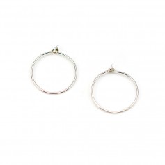 Round creole to decorate, in 925 silver, in size of 15 * 0.7mm x 4 pcs