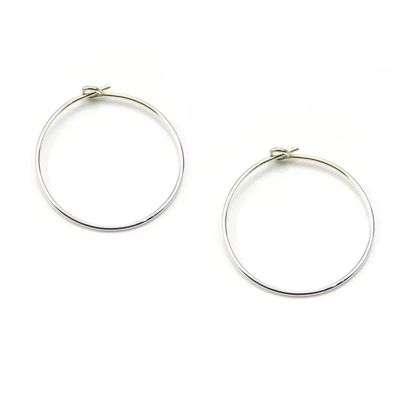 925 silver hoop earring 21mm x 4pcs