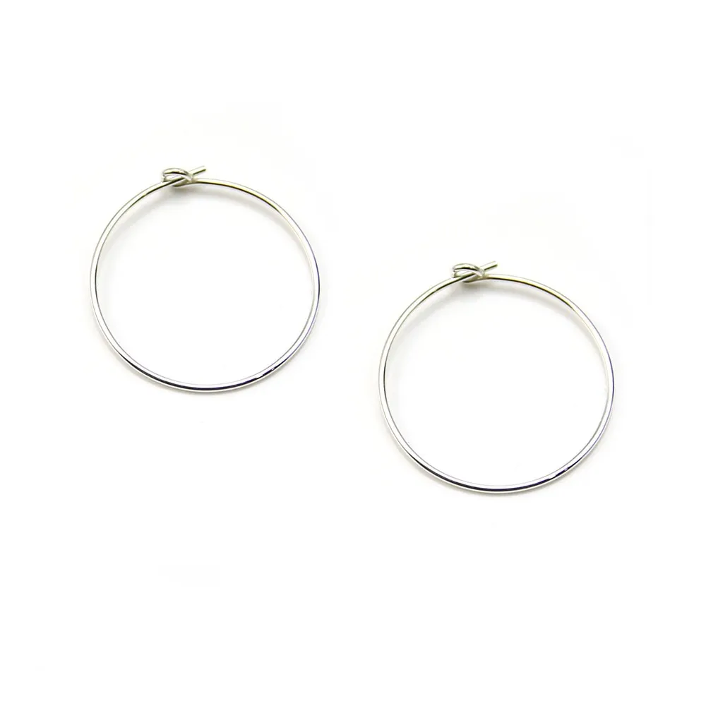 925 silver hoop earring 21mm x 4pcs
